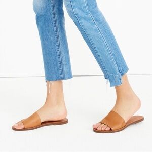 Madewell Tan Leather Slide Sandals